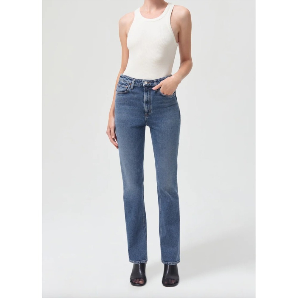 AGOLDE Vintage High Rise Straight Bootcut Jeans 30 Organic Cotton Denim Blue